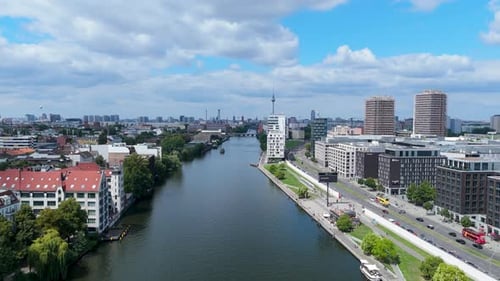View of the River Spree and the Center of Berlin Germany