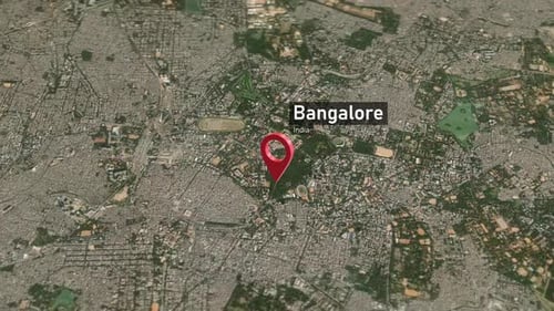 Bangalore City Map Zoom (India) from Space to Earth