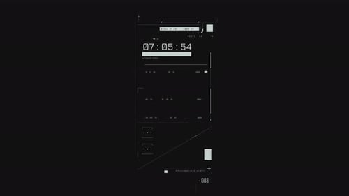 Elemento de exibição FUI transparente vertical em resolução 4K