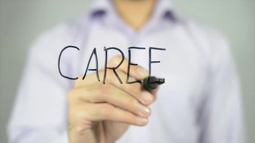 Career, Writing on Transparent Screen,