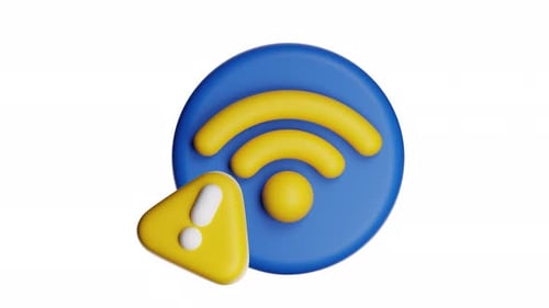 Animated 3D Wi-Fi Warning Icon