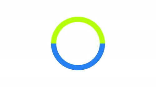 Rotating circle with two color halves loading animation