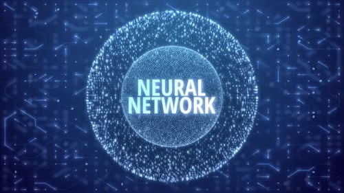 Neural Network Concept over Matrix sphere on circuitry background HD