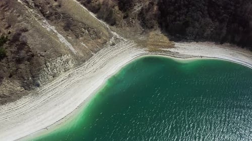 Aerial the Captivating Sight of KazenoyAm's Alpine Lake
