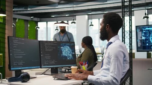 Computer Scientist Using AI on Computer to Optimize Performance