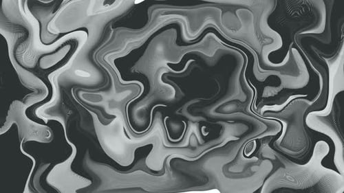 Abstract Grayscale Fluid Ink Marble Pattern Loop Animation