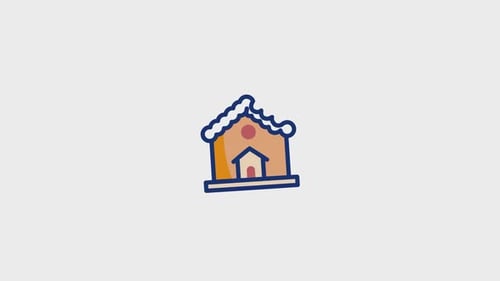 Animiertes Lebkuchenhaus-Icon
