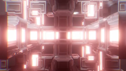 Futuristic Abstract Geometric Cube Structure Loop Background