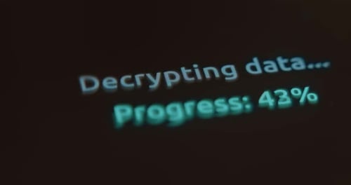 Futuristic Hacking Data Processing Text with Progress Bar