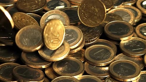 Euro Coins Falling