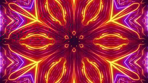 Dynamic Abstract Neon Kaleidoscope Light Tunnel Background