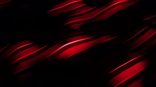 Abstract red wavy lines animation background. 3d loop animation 4k