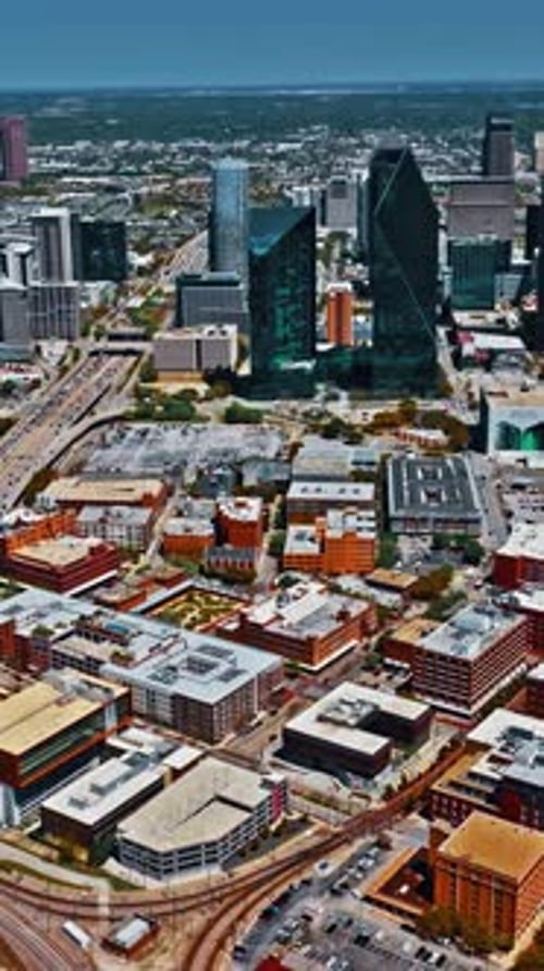 Aerial view of Dallas showcasing urban landscape and architecture