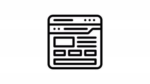 template line icon animation