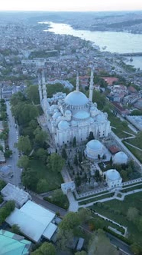 Urban aerial view of famous places in Istanbul, Turkey