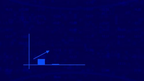 Blue Bar Chart with Financial Growth.