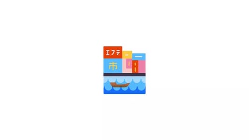 Animación de iconos de la ciudad de Osaka