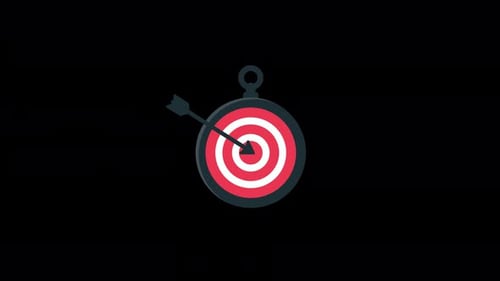 Animated Target with Arrow. Short Term Goal Concept Video - Transparent