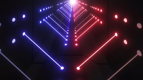 4k Red Blue Neon Corridor