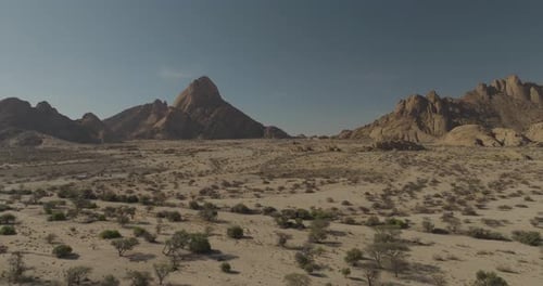 Aerial view of Spitzkoppe Peak in Namib desert, Namibia.