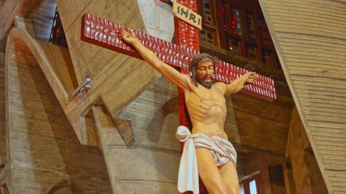 Close-up of crucifix in Altagracia Basilica, Dominican Republic