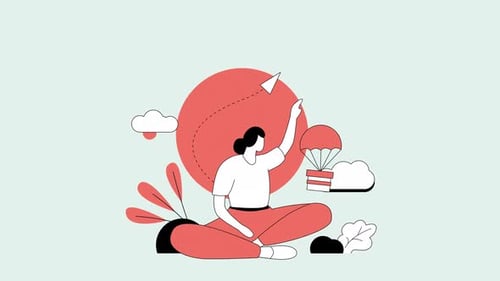 Flat Design Animation of Knowledge Delivery and Learning