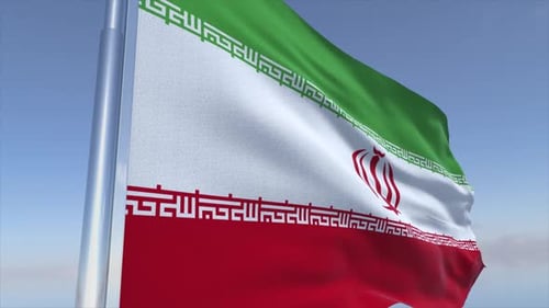 Realistic Animated Waving Flag of Iran