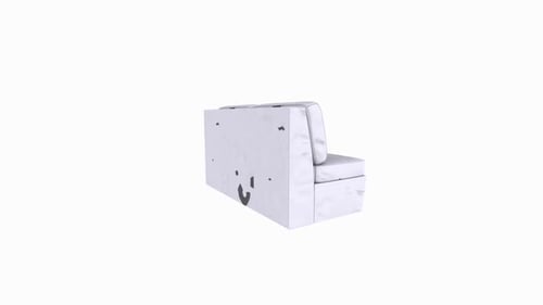 3D Rotating Sofa Model on White Background