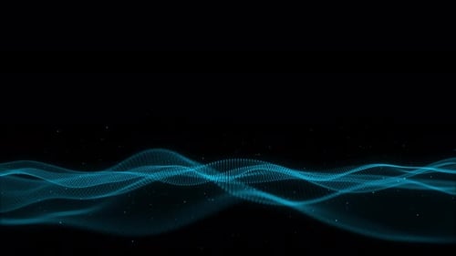 Digitales Netzwerk Hitech Information Flow Line Landscape Wave Big Data Technologie Ingenieurwissenschaft