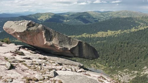 The Majestic Rock A Grandiose Natural Formation on the Mountainside