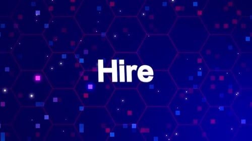 Futuristic Digital Hexagon Grid Background with Glowing Particles