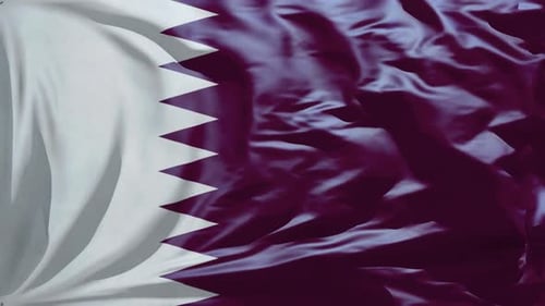 Realistic Waving Qatar Flag Animation