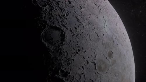View Of The Moon From Space. Earth Satellite