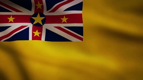 Niue Flag Waving Seamless Loop Animation