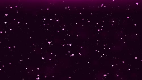 Elegant Pink Hearts and Glitter Particles Romantic Background