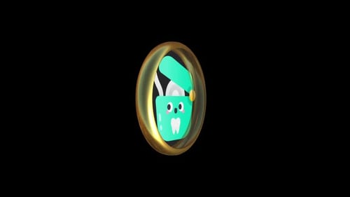 Modern 3D Spinning Dental Care Icon