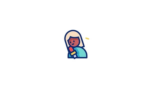 Animated News Reporter Character with Microphone