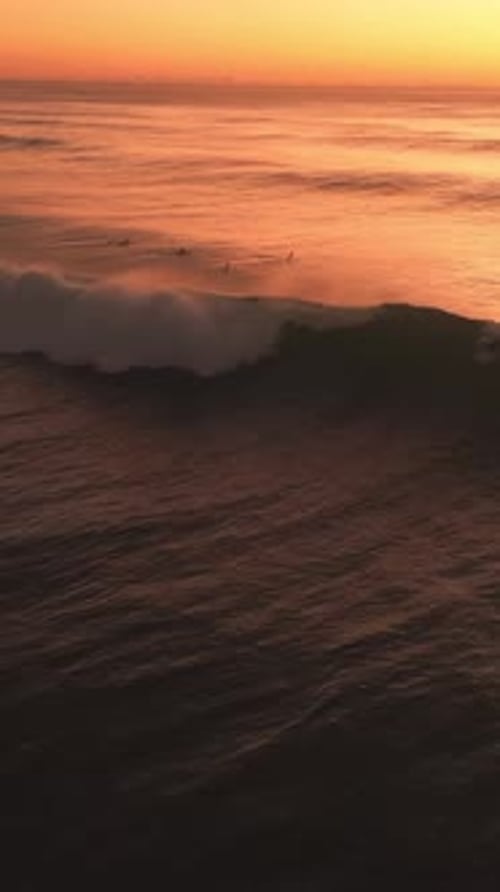 Awesome Landscape with Sea Wave and Surfer