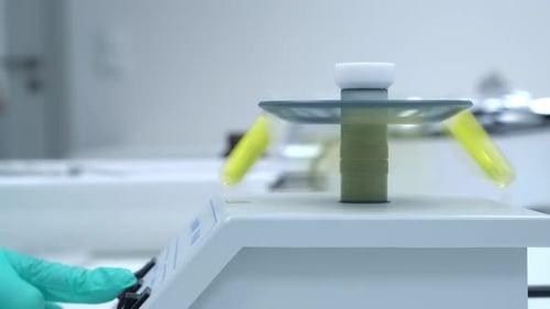 Centrifuge Spinning Test Tubes in a Laboratory