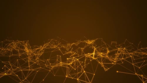 Abstract Golden Plexus Network Connection Digital Background