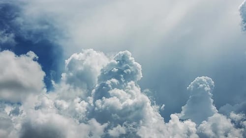 Bright Fluffy Clouds Forming Before a Storm