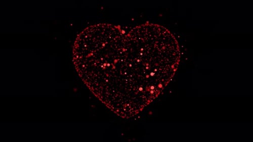 Shimmering Red Particle Heart Love Animation