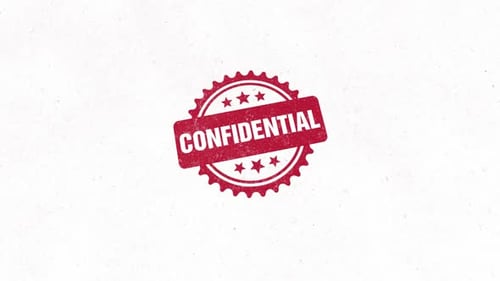 Animated Confidential Red Stamp Paper Ink Effect