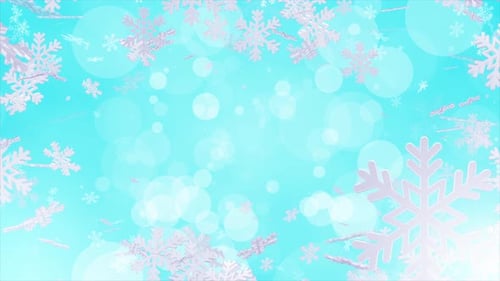 Christmas Snowflake Background Blue Loop V3