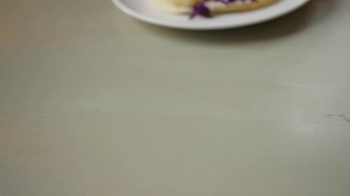 Serving Plate of Falafel on Pita Bread