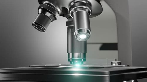 Gros plan d'un microscope moderne en laboratoire