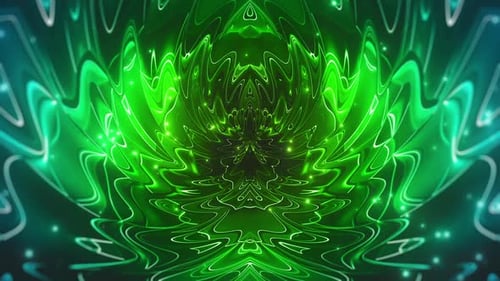 Colorful Green Fairytale Wavy Pattern