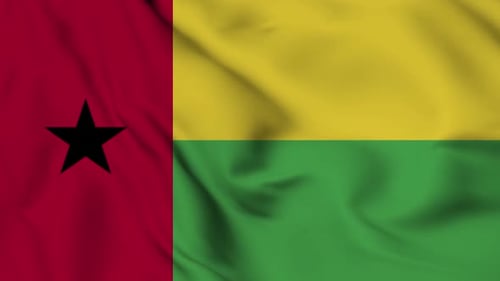 Waving Flag of The Guinea Biisau