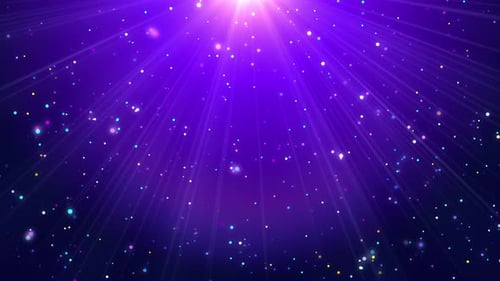 Glittering glowing particles motion background. Abstract background with magic lights and sun rays.