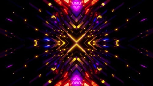 Neon Bright Vj Loop Animation For Party Or Music Background HD